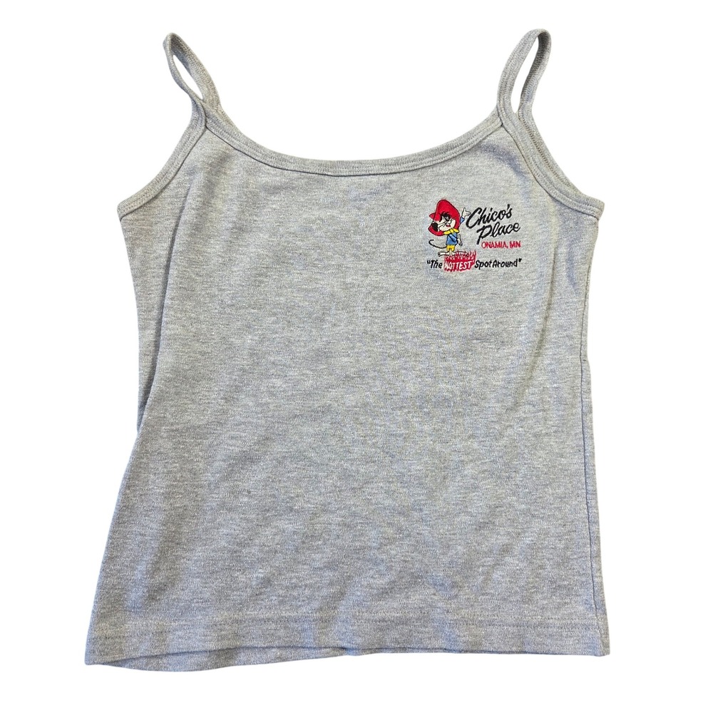 Vintage Gaziani Womens Chicos Place Onamia MN Graphic Camisole Tank Top M Retro